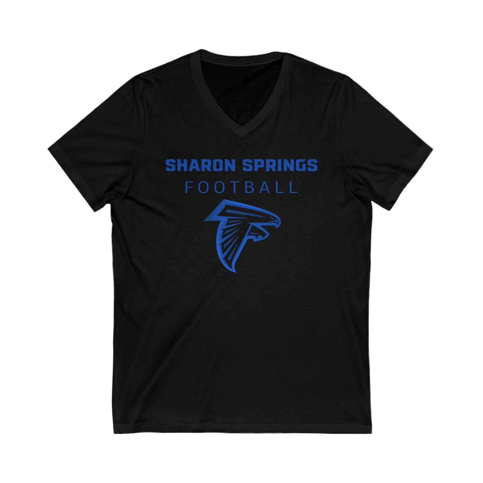 Blue on Black V-Neck Tee